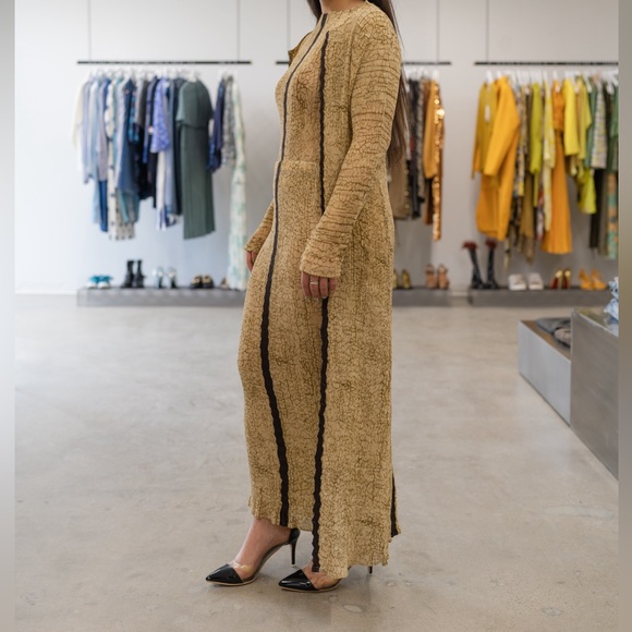 Issey Miyake Archival Tan Zigzag Pleats Long Duster - Picture 2 of 11